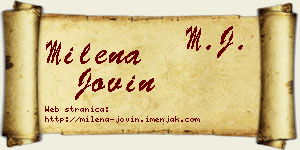 Milena Jovin vizit kartica